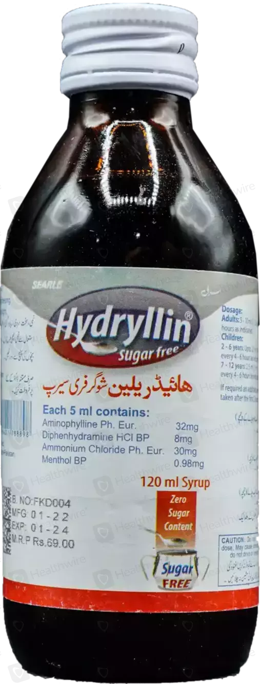 Hydryllin 120ml Sugar Free Syrup Price in Pakistan Uses, Dosage, Side
