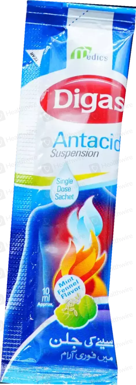 Digas Antacid (450/100mg) 10ml, 25 Sachets Price in Pakistan - Uses ...