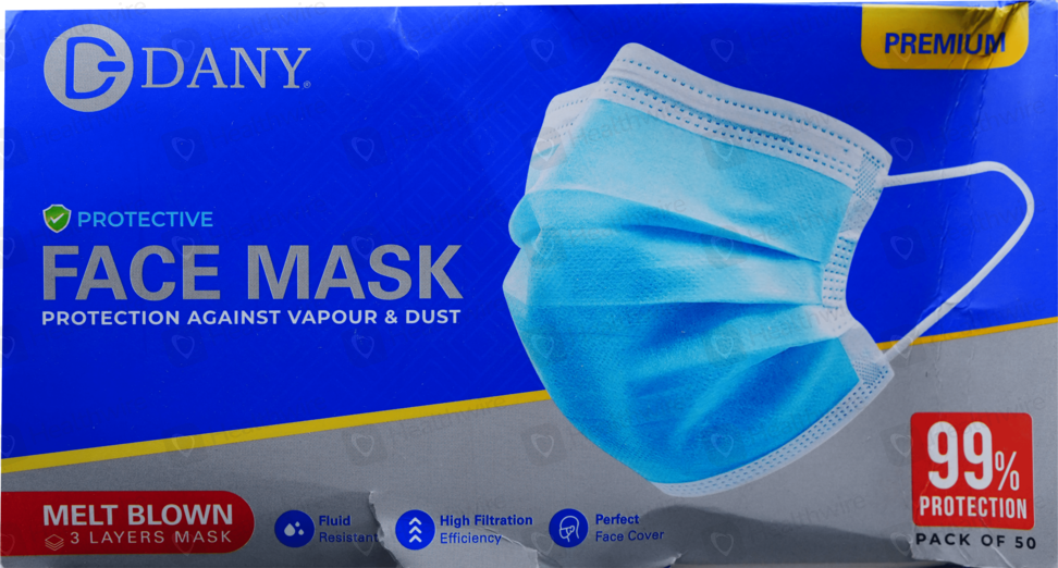 3Ply Face Mask (Green/ White)