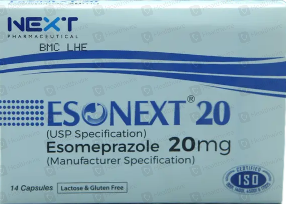 Esonext (20mg) 14 Capsules Price in Pakistan - Uses, Dosage, Side Effects