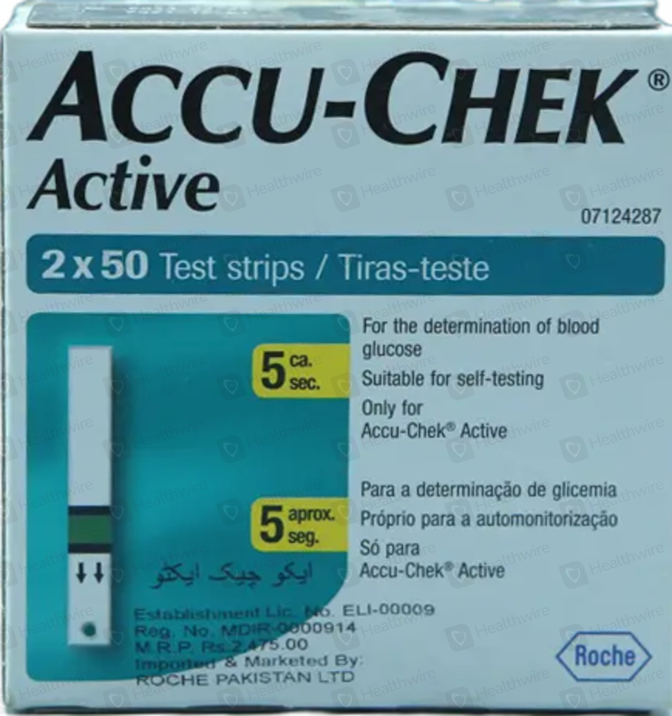 Accu Chek Active (Blood Glucose) 100 Test Strips Price in Pakistan ...