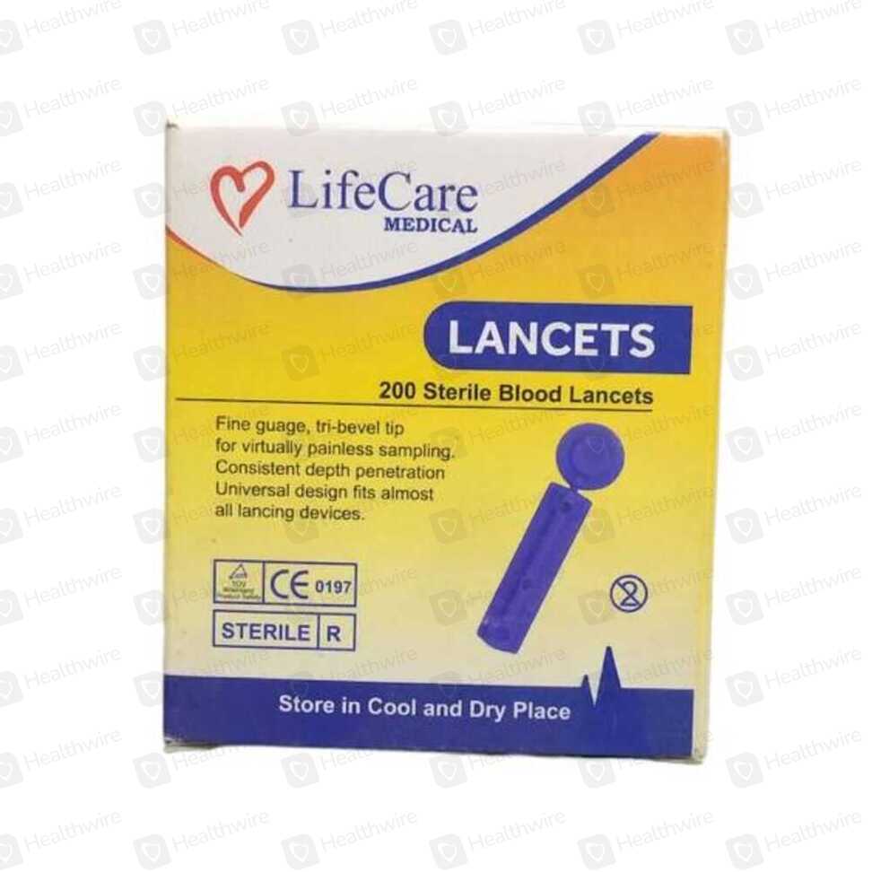 Life Care Sterile Blood Lancets Sugar Test (0197) 200 Needle