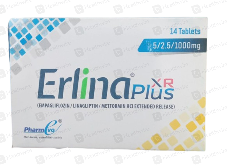 Erlina Plus XR (5mg/2.5mg/1000mg) 14 Tablets