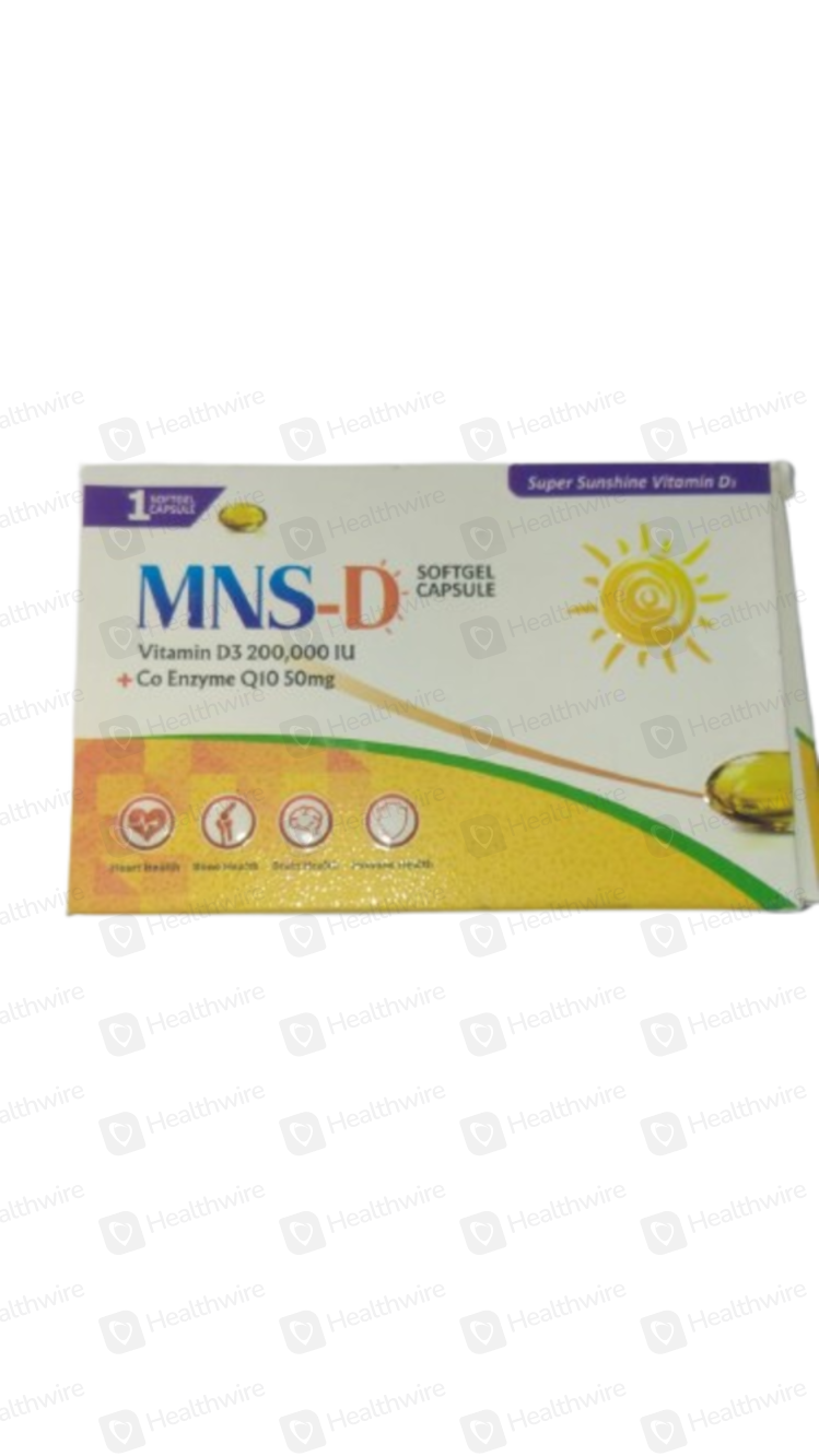 MNS-D Vitamin D-3 (200000IU+Q10 5mg) 1 Capsules