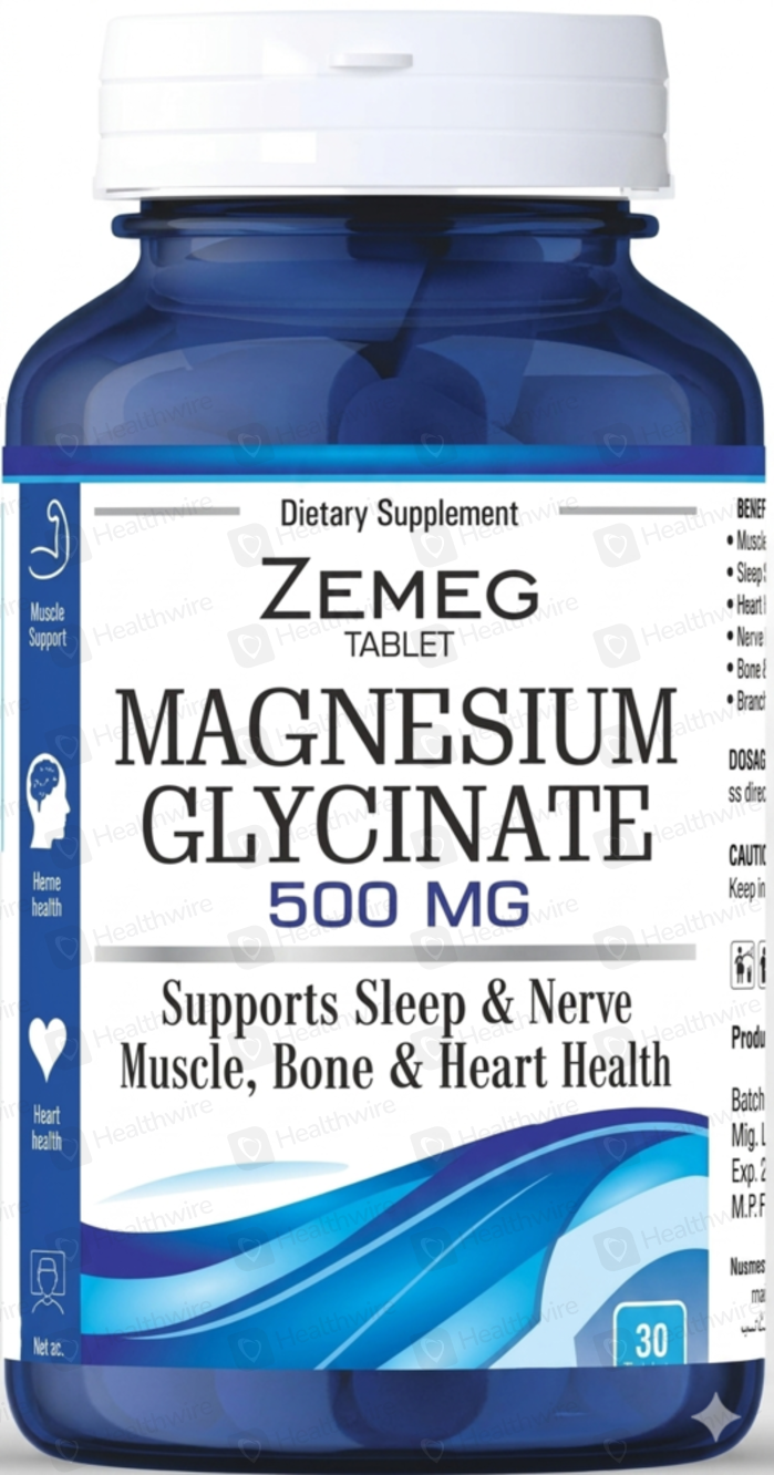 Zemeg Tab (Magnesuim Glycinate) 500mg Tab 30,s