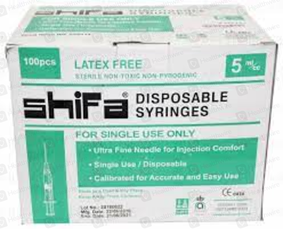 Shifa Syringe (5Cc) 100 Syringes
