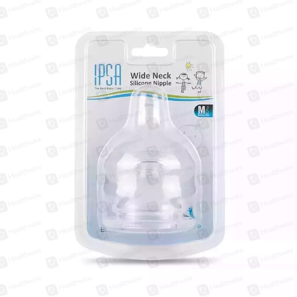 Ipsa Wide Neck Silicon Nipple (Medium) 2 Pack