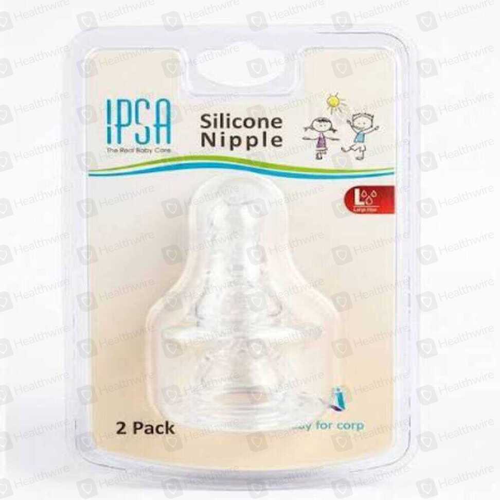 Ipsa Wide Neck Silicon Nipple (Large) 2 Pack