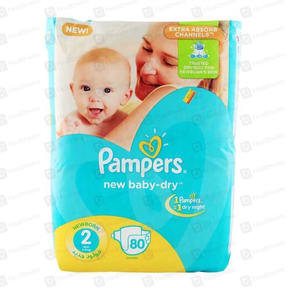 Pampers Mini (2 No) 80 Baby Diapers
