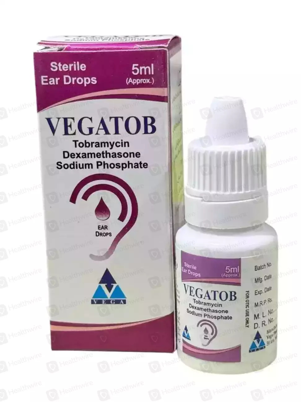 Vegatob (0.3/0.1%) 5Ml Ear Drops