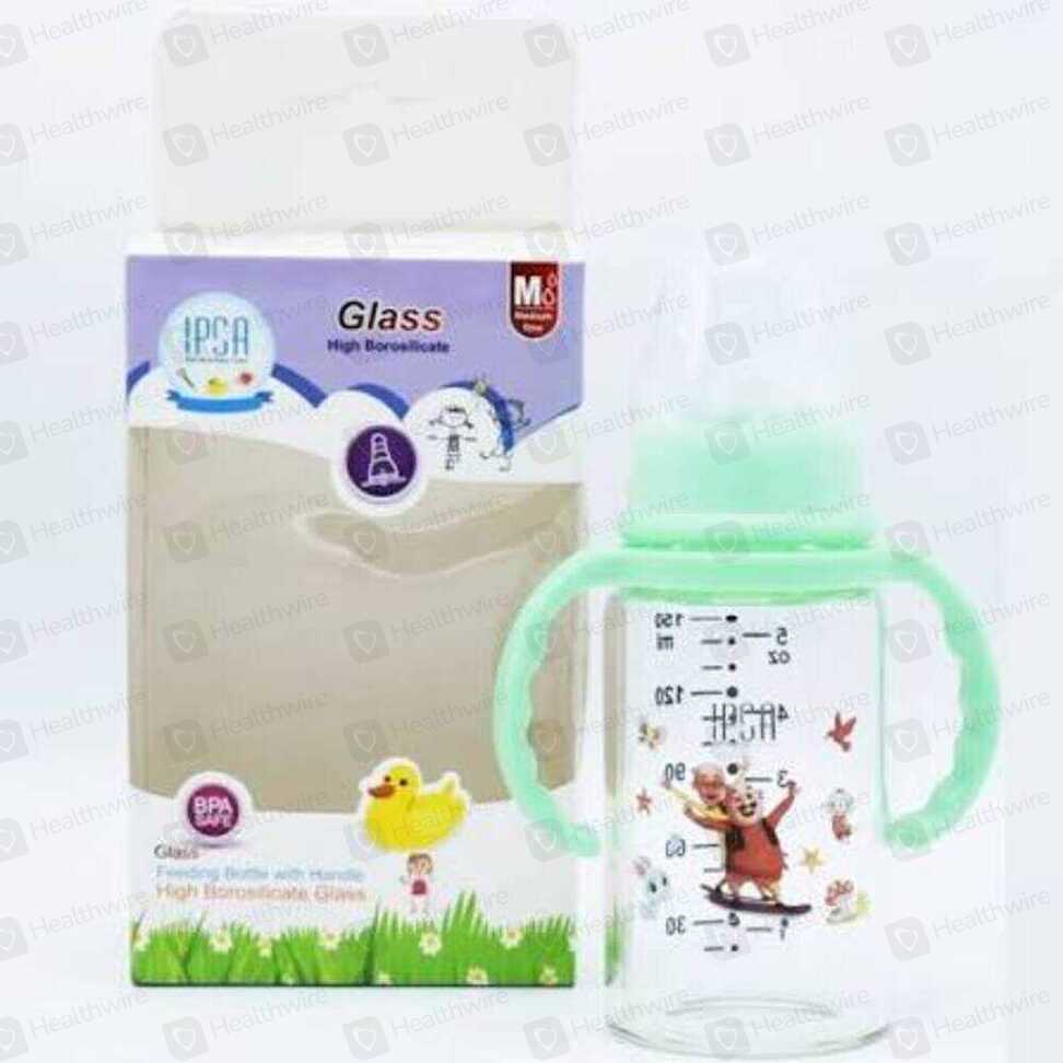 Ipsa Glass Feeding Bottle Medium Flow (5Oz/150Ml)