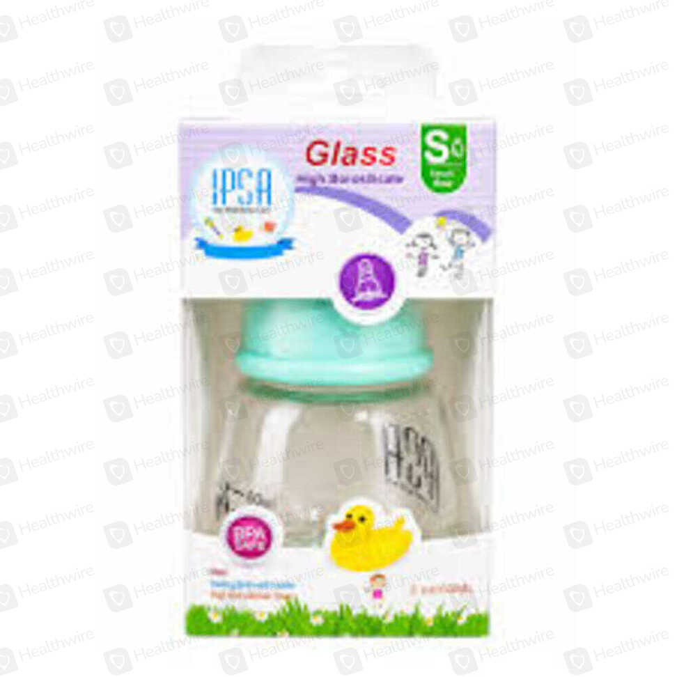 Ipsa Glass Feeding Bottle Small Flow (2Oz/60Ml)
