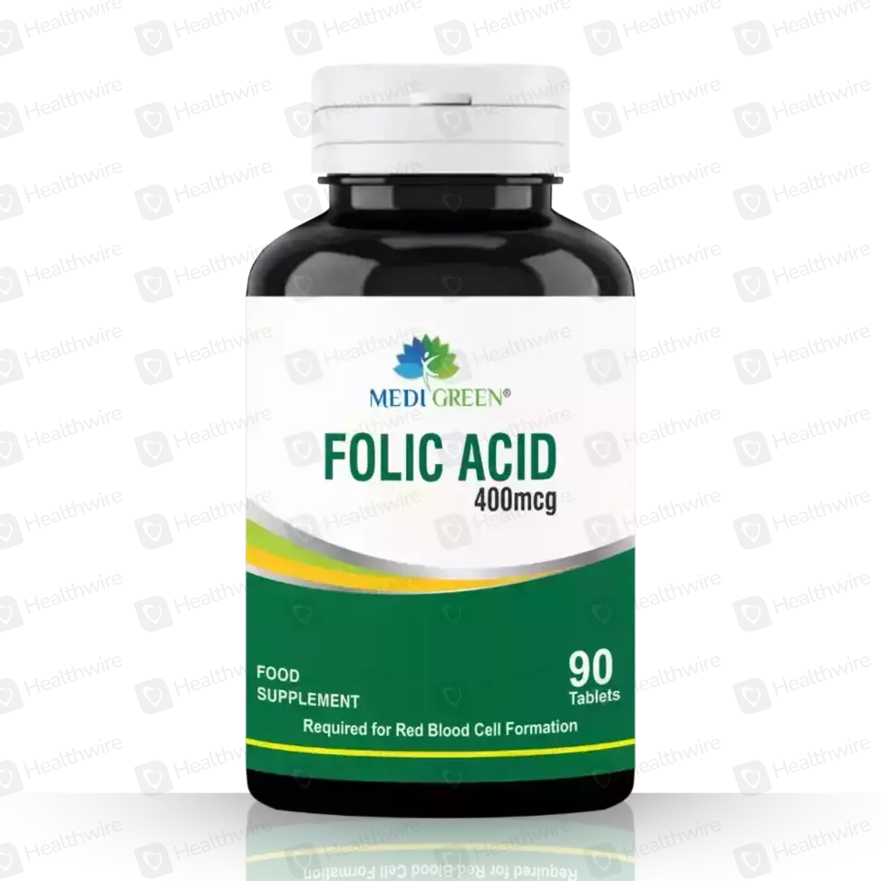 Medi Green Folic Acid (400Mcg) 90 Tablets