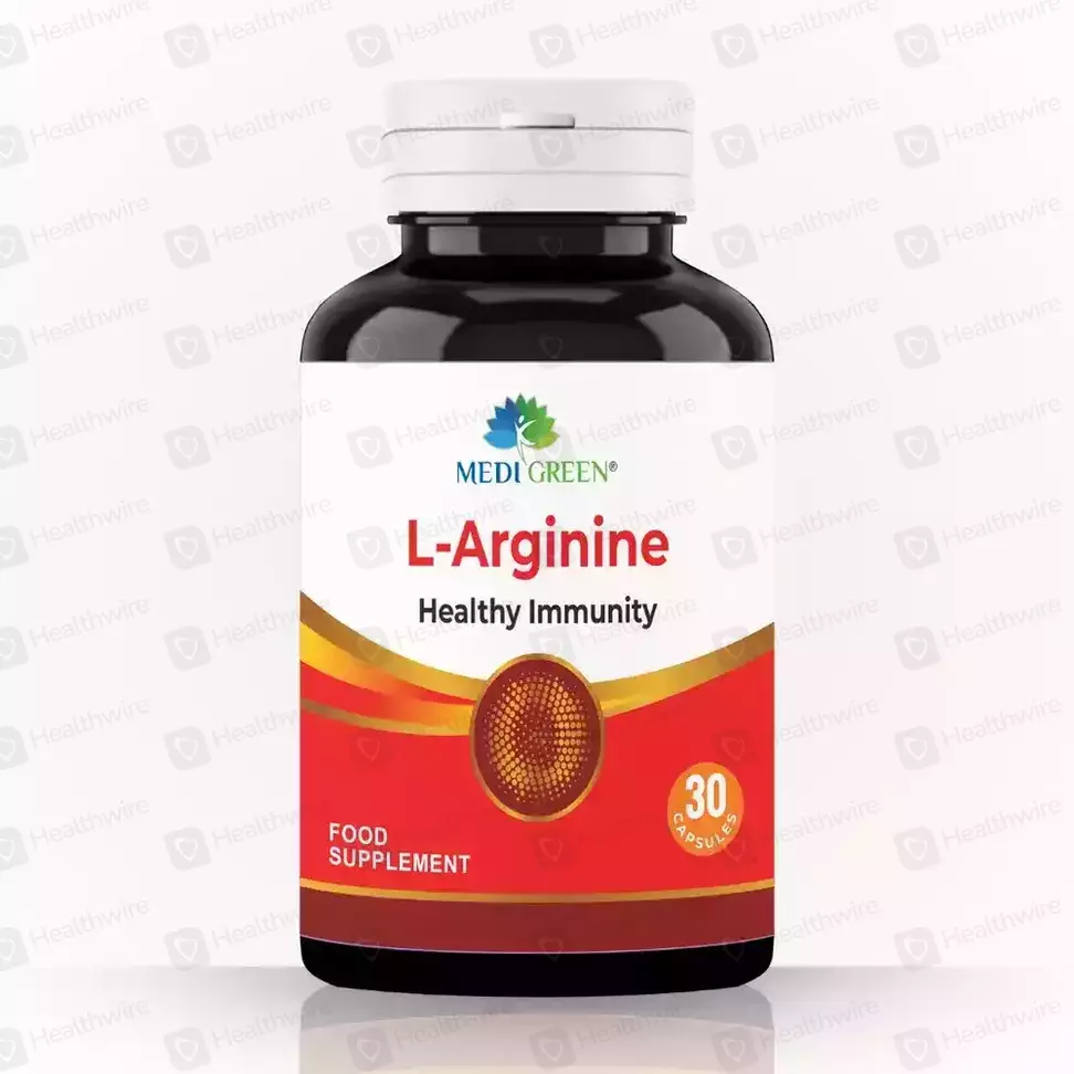 Medi Green L Arginine (500Mg) 30 Capsules 1 Pack