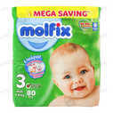 Molfix Diapers 3 No (80 Pcs) Mega Pack