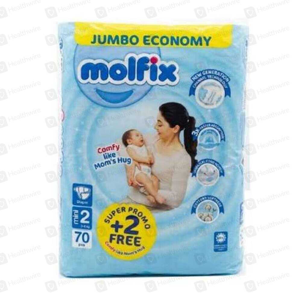Molfix Jumbo Diaper 2 No (70Pcs)